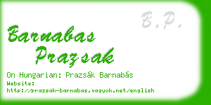 barnabas prazsak business card